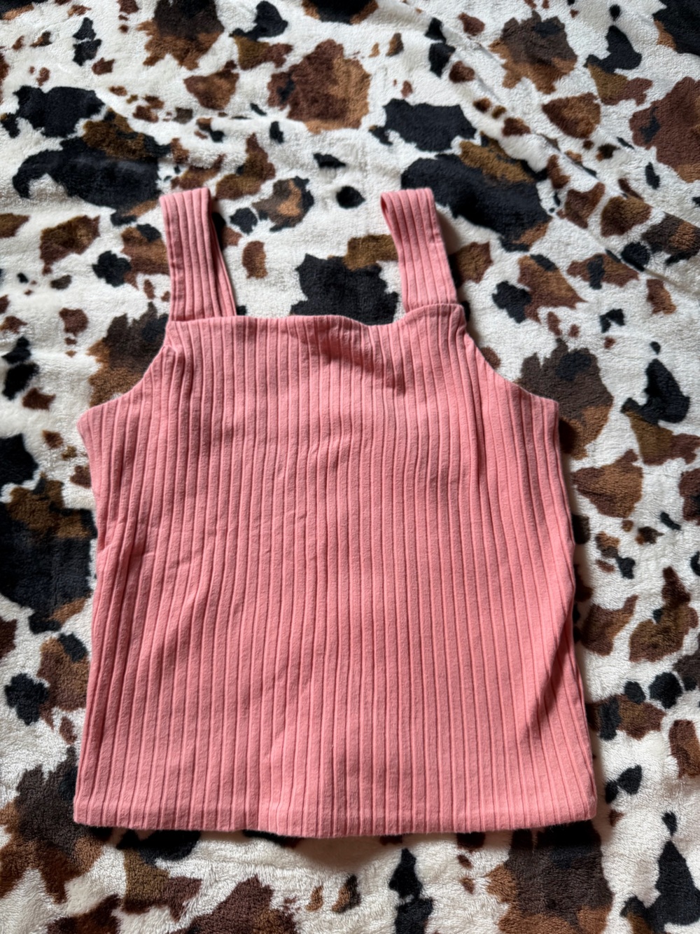 SO Rose Ribbed Tank Top